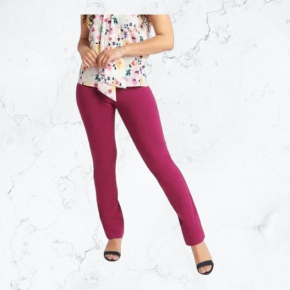 Betabrand 2 Pocket Straight-Leg Dress Pant Yoga Pants Fig Jam Size MP #6981
